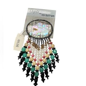 Chipita brooch pin  Abalone with beads